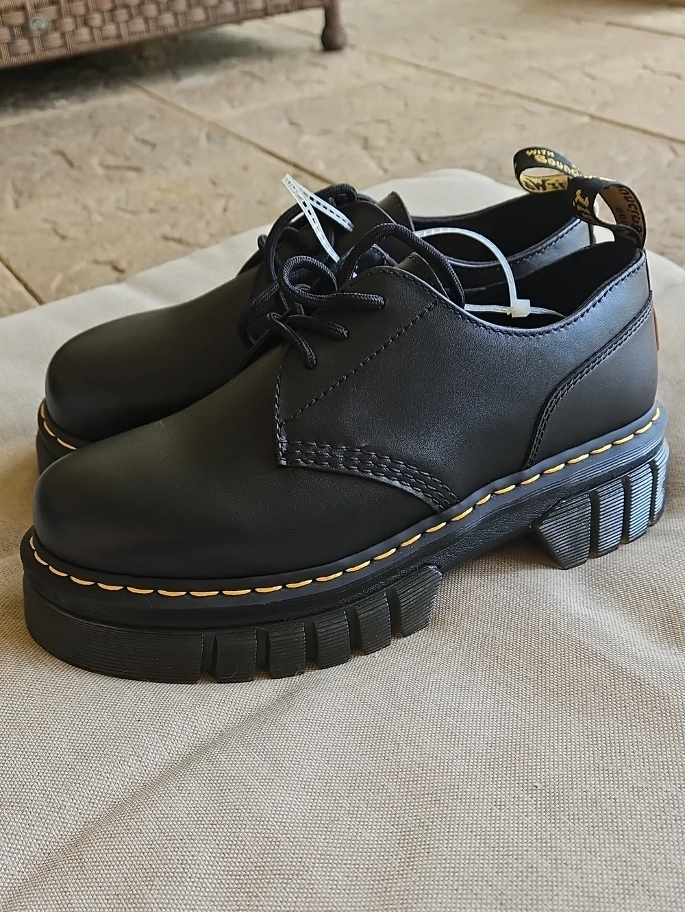 Dr Martens Audrick Platform Oxford Shoes In Black, Woman's 10